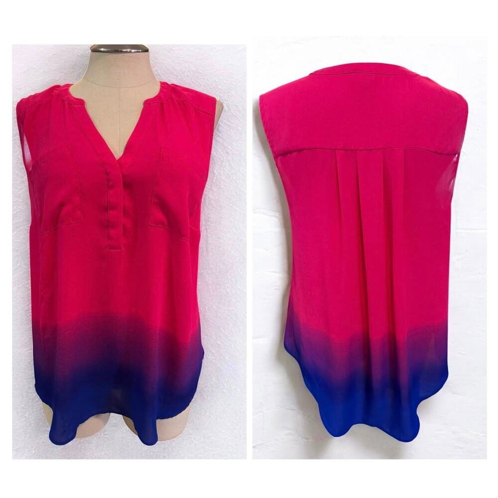 AS IS Torrid 2 (2X 18/20) Georgette Ombre Dip Dye Pink/Purple Harper Tank Top